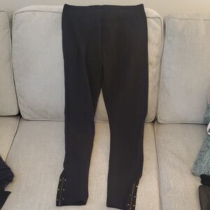 Style & Co Black Leggings With Zipper And Studs At Ankles